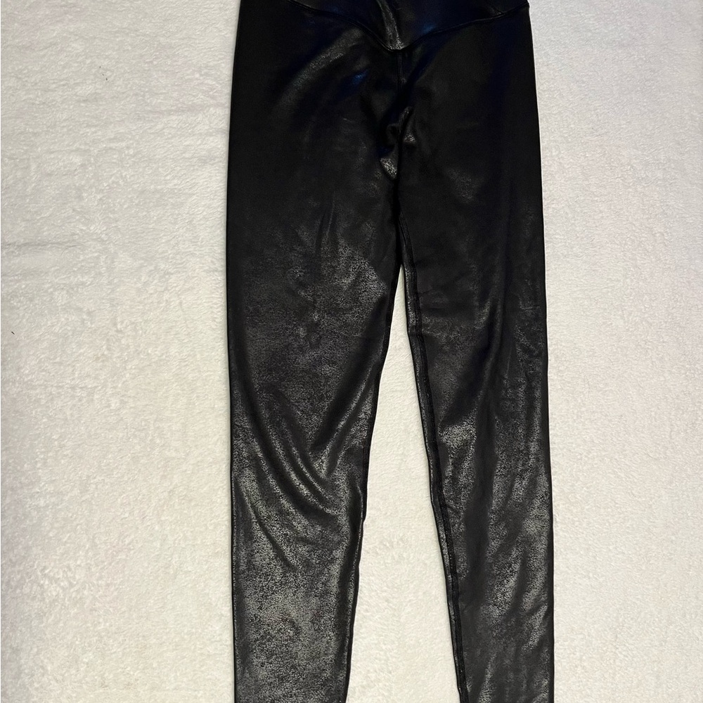 aerie Black Faux Leather-Look Leggings
